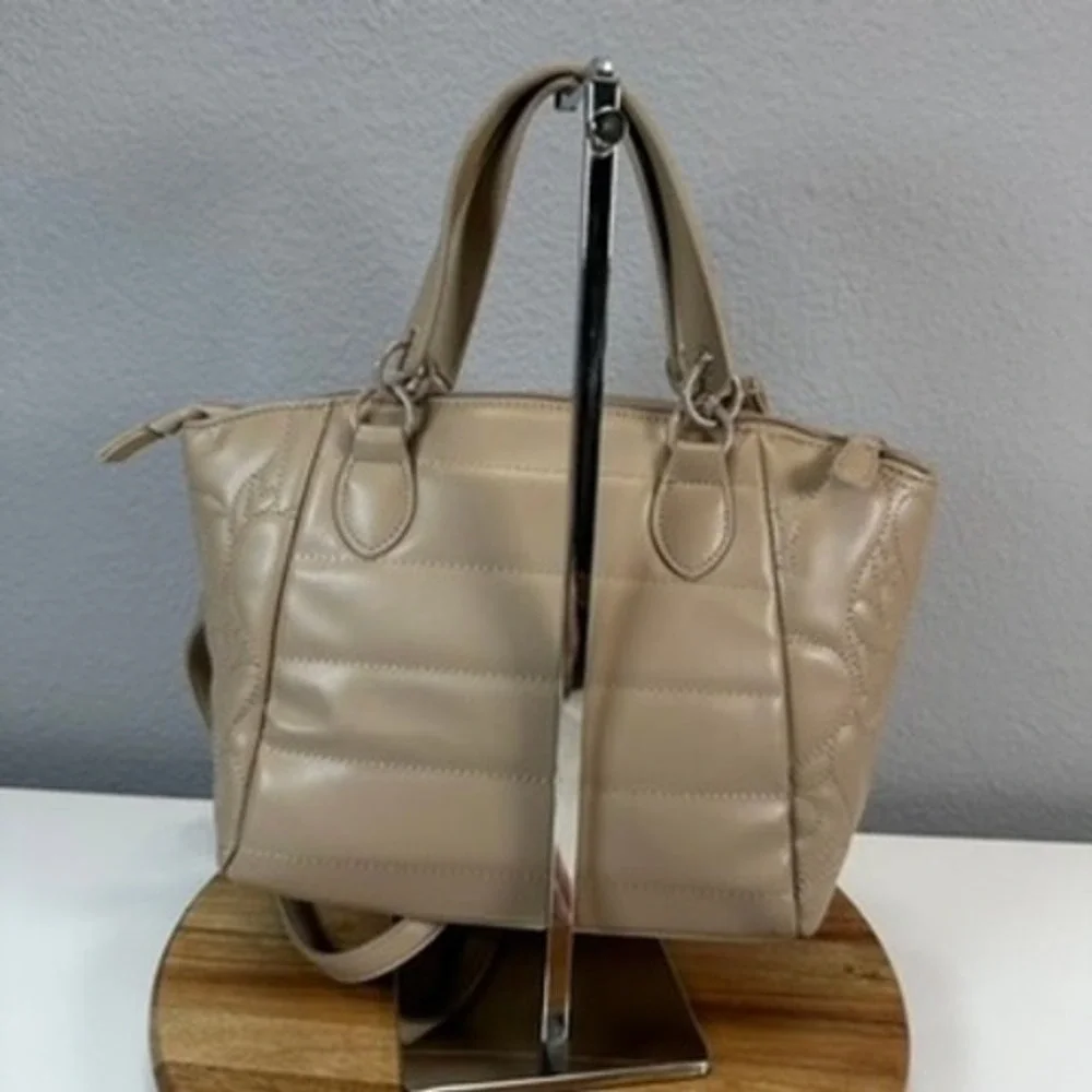 Luv Betsy By Betsy‎ Johnson LBKINLEY Quilted Heart Tan Purse Shoulder Handbag